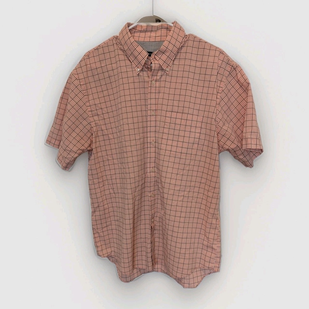 Van Heusen Coastal Dadcore Preppy XL Orange Plaid Button Up Shirt